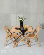 میز غذاخوری کم جا 2 نفره چوبی کلاسیک